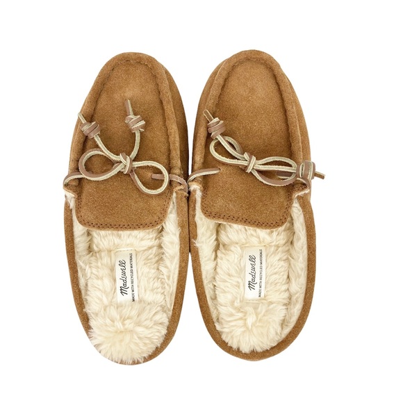 Madewell Suede Moccasin Stuff Slippers in Dried Cedar Size 5 - Picture 8 of 12